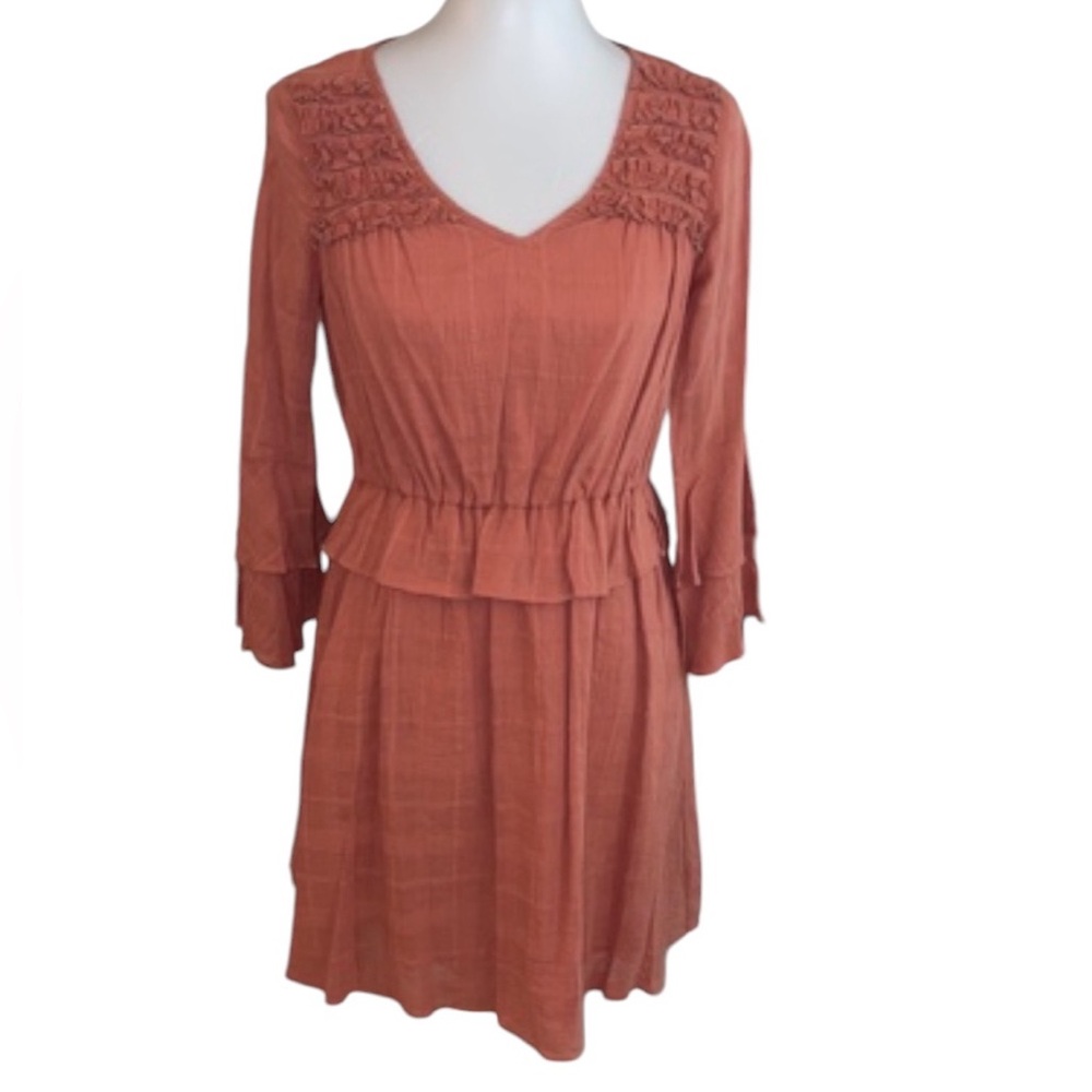 Chelsea & Violet cotton long sleeved dress rust Size XS NWT